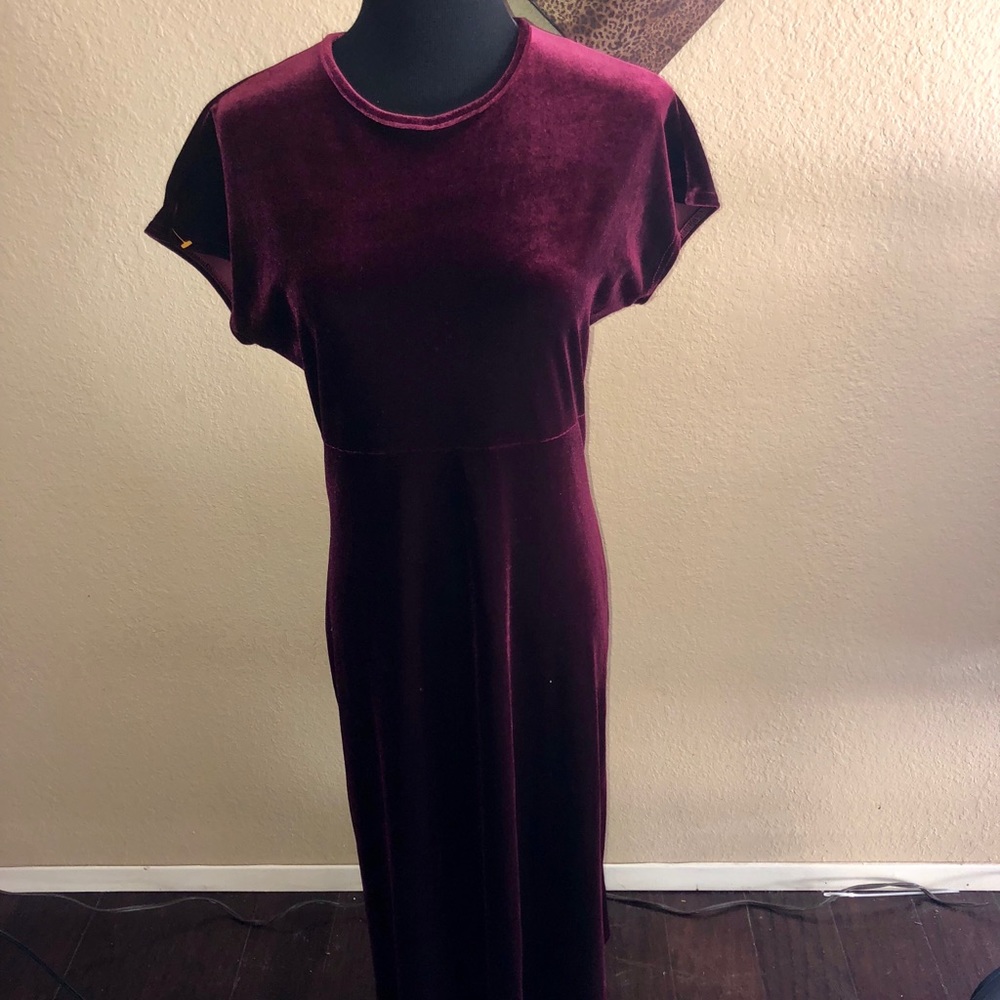 Wine colored Velour dress size 8